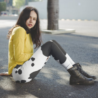 Leggings Zonas blancas y negras de vaca