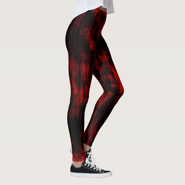 Leggings Zonas rasgadas en rojo brillante y negro (Derecha)