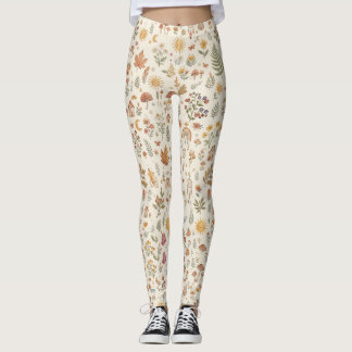 Leggings Zorro del bosque lindo sol y arcoíris mujer casual