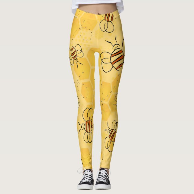Leggings Zumbido de abeja Abejas melíferas Lindas  (Anverso)