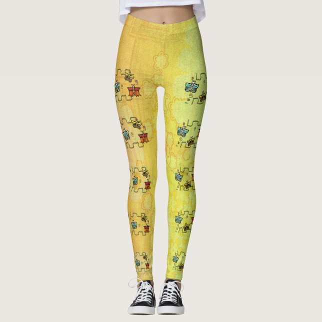 Leggings Zuni Butterfly Folk Art (Anverso)