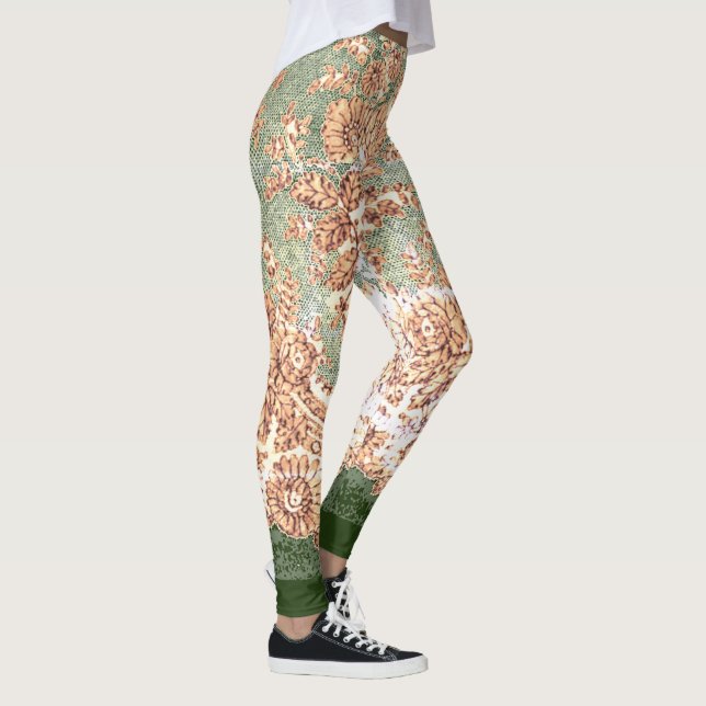 LEGGINS ANTIGUO LACE LEGGININES VERDE Y TAN (Derecha)