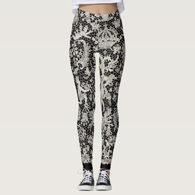 LEGGINS ANTIGUO LACE PATRÓN NEGRO (Anverso)