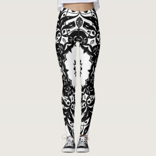 Leggins de órganos blancos y negros