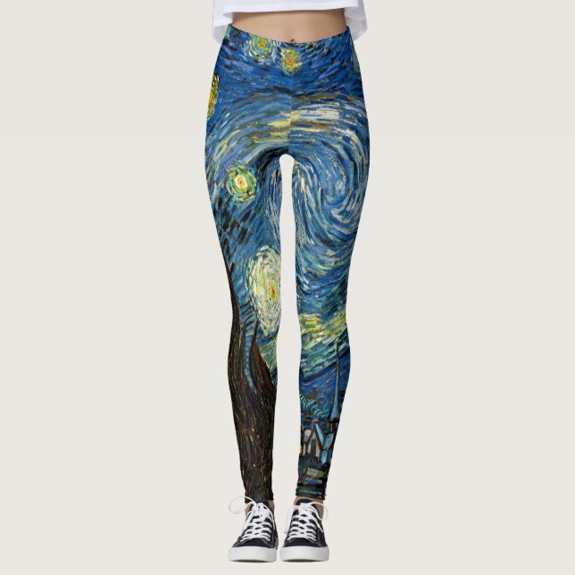 Leggins nocturnos estrellados - Arte Vincent Van G (Anverso)