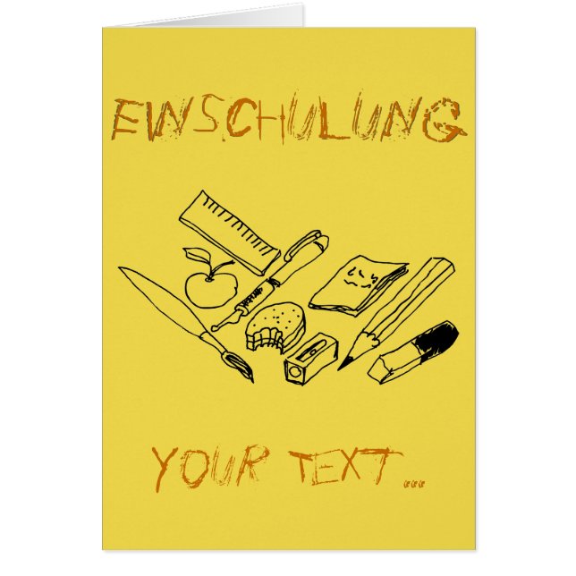 Lehrmittel auf Einladung zur Einschulung (Frente)