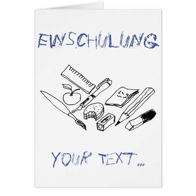 Lehrmittel auf Einladung zur Einschulung (Frente)