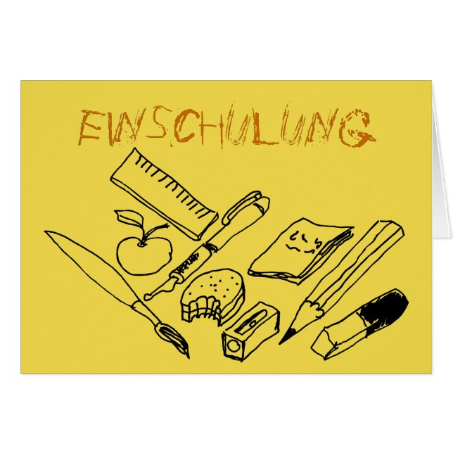 Lehrmittel auf Einladung zur Einschulung (Anverso (Horizontal))