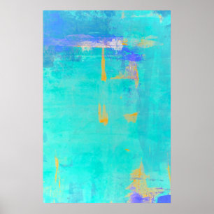 "Lejos echada" turquesa y arte abstracto