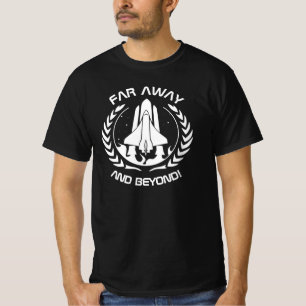 Lejos y más allá: camiseta del transbordador esp