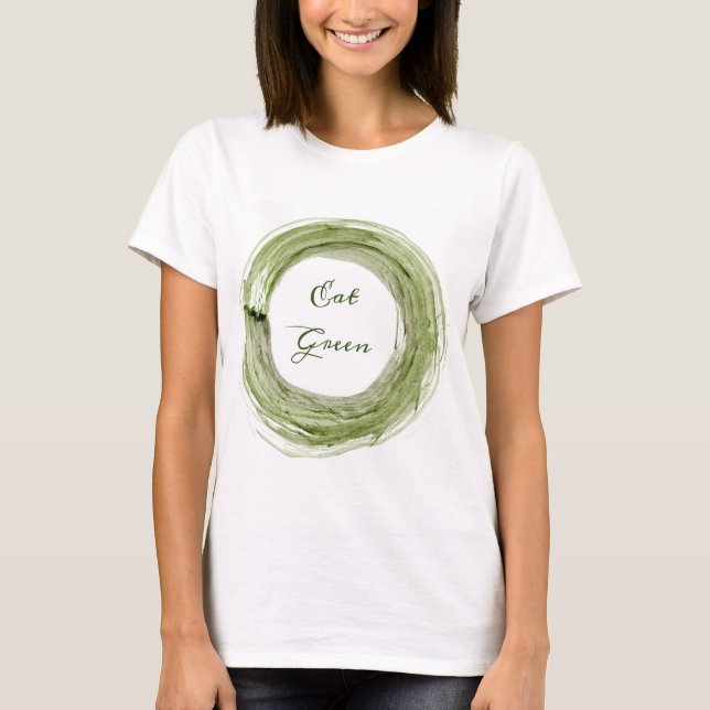 Lema vegano de camiseta de mujer Eat Green (Anverso)