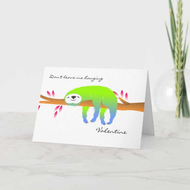 Lema verde no me dejes colgar tarjeta de San Valen (Anverso)