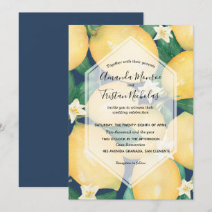 Lemas de color de agua sobre las invitaciones a la