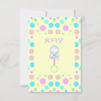 LEMON BABY RATTLE BABY SHOWER RSVP