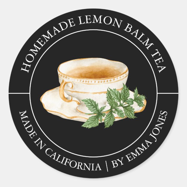Lemon Balm Tea Etiqueta moderna (Anverso)