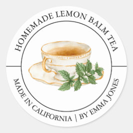 Lemon Balm Tea Etiqueta moderna
