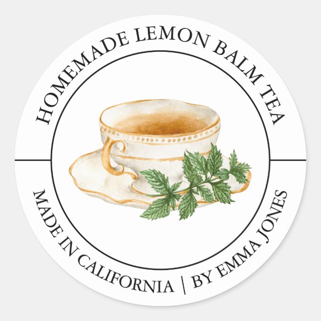 Lemon Balm Tea Etiqueta moderna (Anverso)