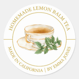 Lemon Balm Tea Etiqueta moderna