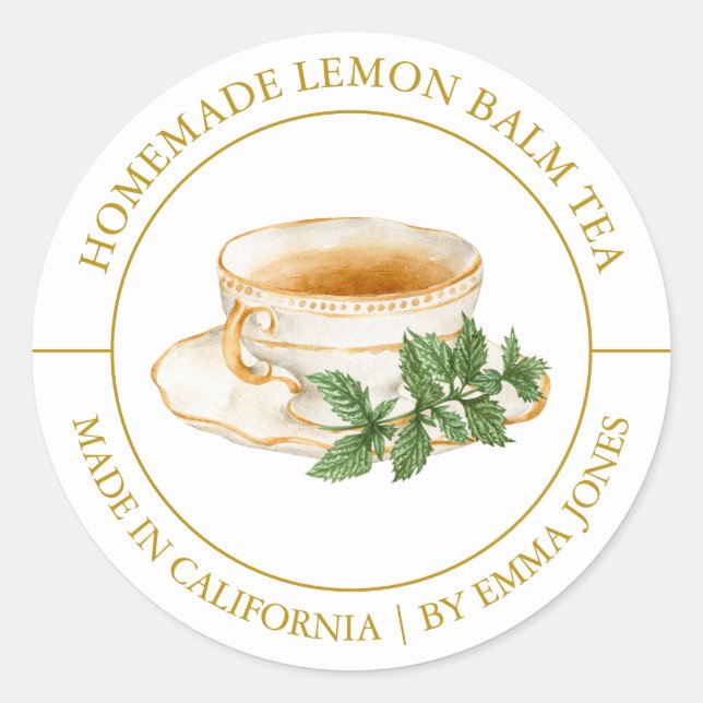 Lemon Balm Tea Etiqueta moderna (Anverso)