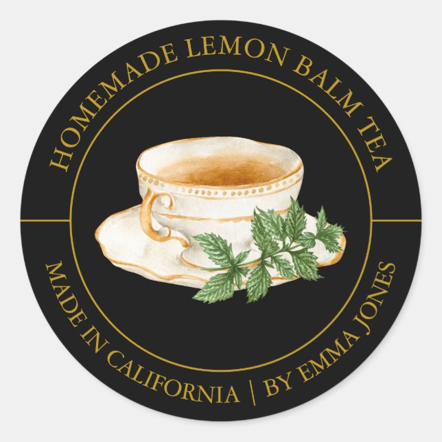 Lemon Balm Tea Etiqueta moderna (Anverso)
