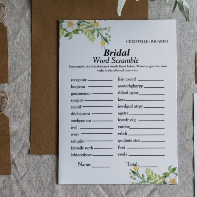 Lemon Bridal palabra scramble novia ducha tarjeta  (Subido por el creador)