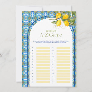 Lemon Bridal Shower Boda Tarjeta de juego A-Z