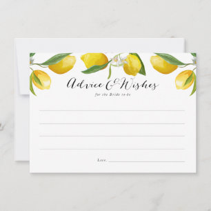 Lemon Bridal Shower consejos y tarjetas de deseos