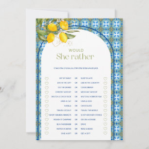 Lemon Bridal Shower Prefiere Tarjeta De Juego