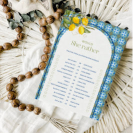 Lemon Bridal Shower Prefiere Tarjeta De Juego