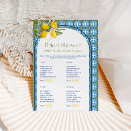 Lemon Bridal Shower Qué hay en tu tarjeta de juego