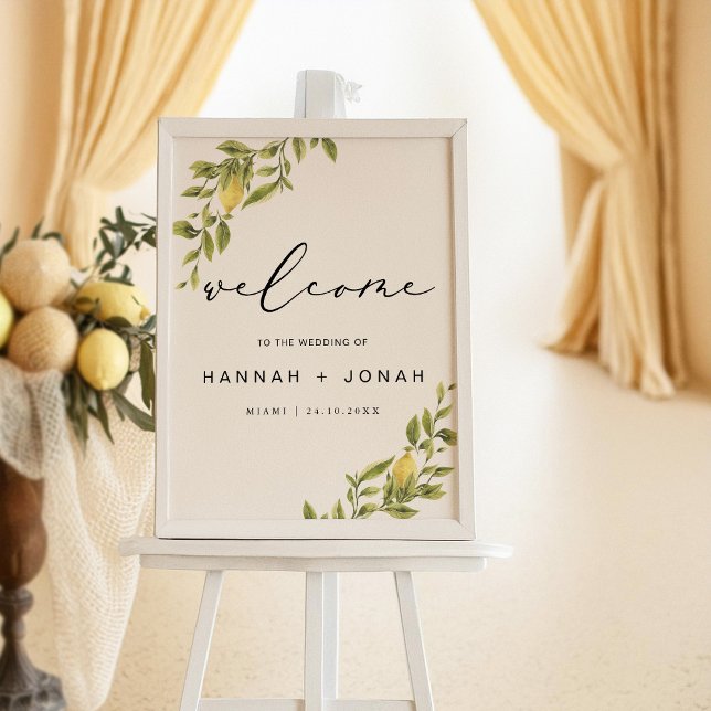 Lemon Calligraphy Boda de bienvenida señal de bien (Subido por el creador)