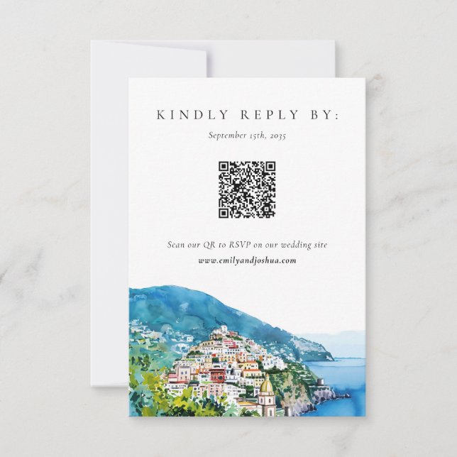 Lemon Citrus Amalfi Coast Wedding RSVP (Anverso)
