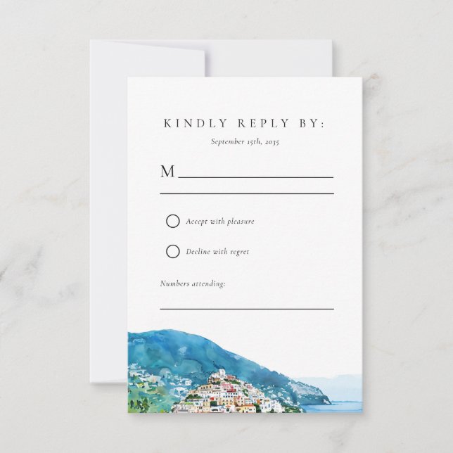 Lemon Citrus Amalfi Coast Wedding RSVP (Anverso)