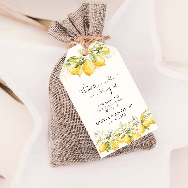 Lemon Citrus Boda Ceremony Gift Etiqueta (Subido por el creador)