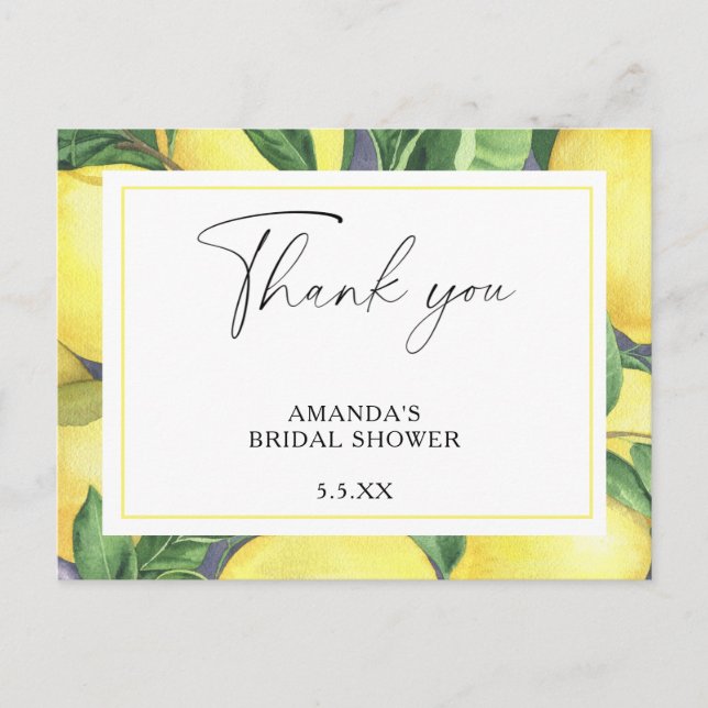 Lemon Citrus - Tarjeta de agradecimiento de boda (Anverso)