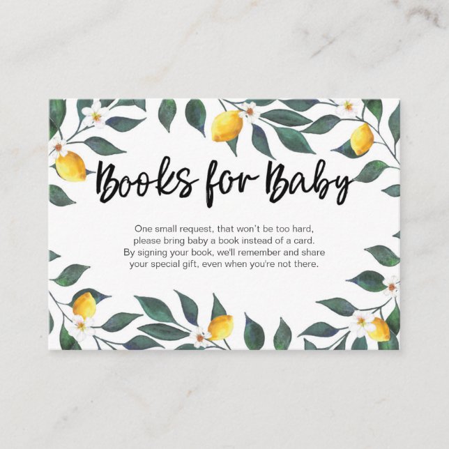 Lemon deja tarjeta de inserción de Baby Shower (Anverso)