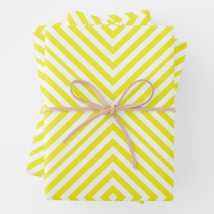 Lemon Diamond Chevron Hojas de Papel de Envoltura