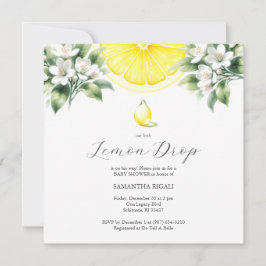 Lemon Drop In Baby Shower Invitaciones