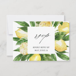 Lemon Floral w Meal RSVP Card
