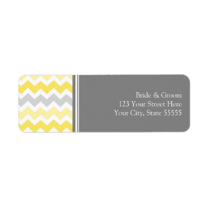 Lemon Gray Boda Personalizado Etiquetas de la dire