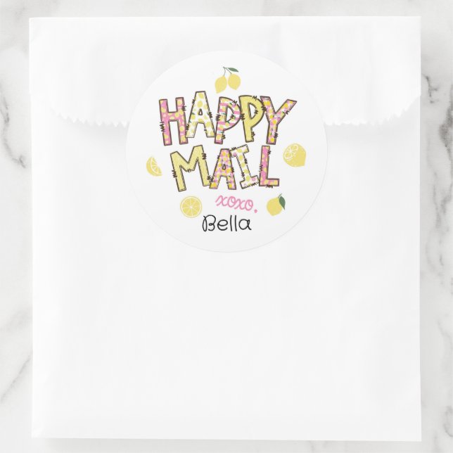 Lemon happy mail pegatina (Bolso)