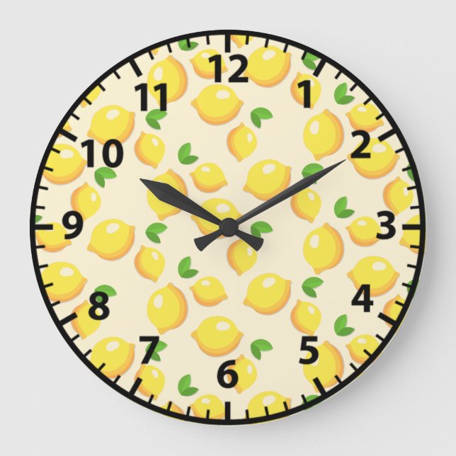 Lemon Lemons Verano Fruto Amarillo reloj de pared (Anverso)