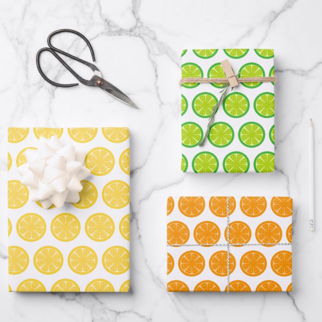 Lemon Lime Naranja Papel de envolvimiento de fruta (Anverso)