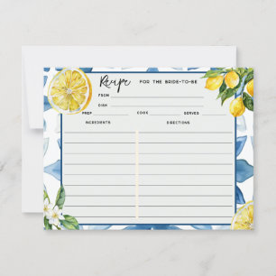 Lemon Mediterranean Blue Tile Tarjetas de receta