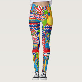 Lemon Mediterráneo Dolce Patchwork Tile Leggings