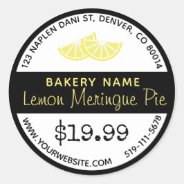 Lemon Meringue Pie Bakery Round Pegatina