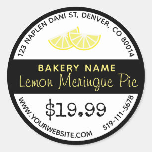 Lemon Meringue Pie Bakery Round Pegatina