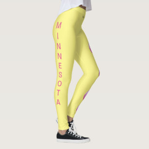 Lemon Minnesota State Lady Slipper Flor Leggings