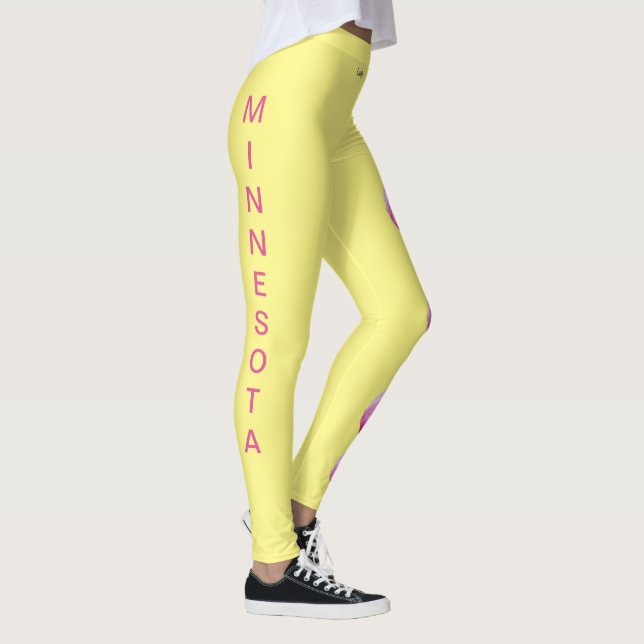 Lemon Minnesota State Lady Slipper Flor Leggings (Derecha)