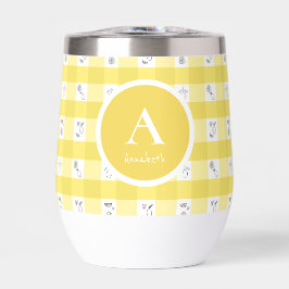 Lemon Plaid Monogram